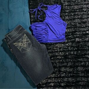 Blue halter top